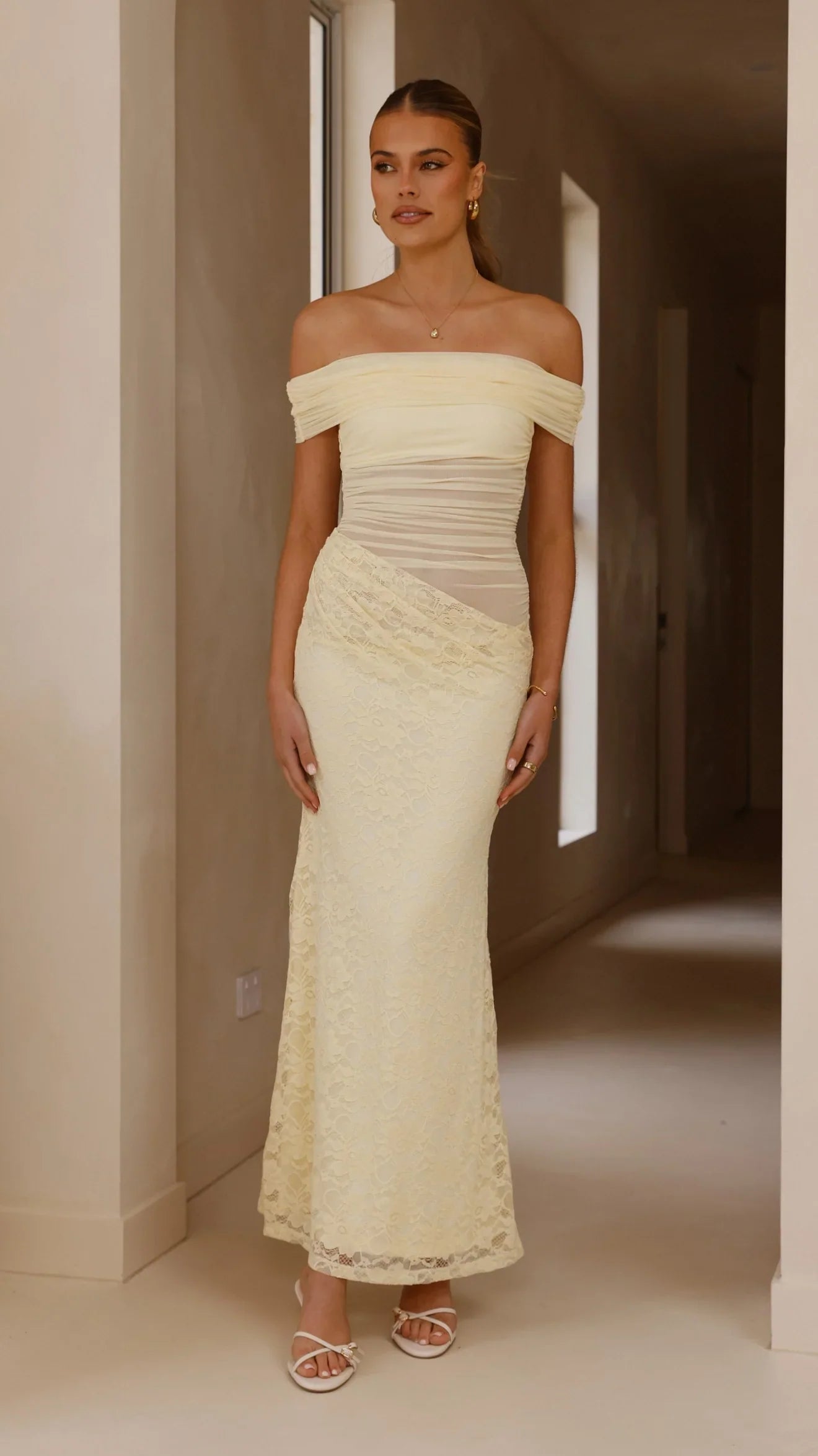 Tiarna Off The Shoulder Maxi Dress - Yellow
